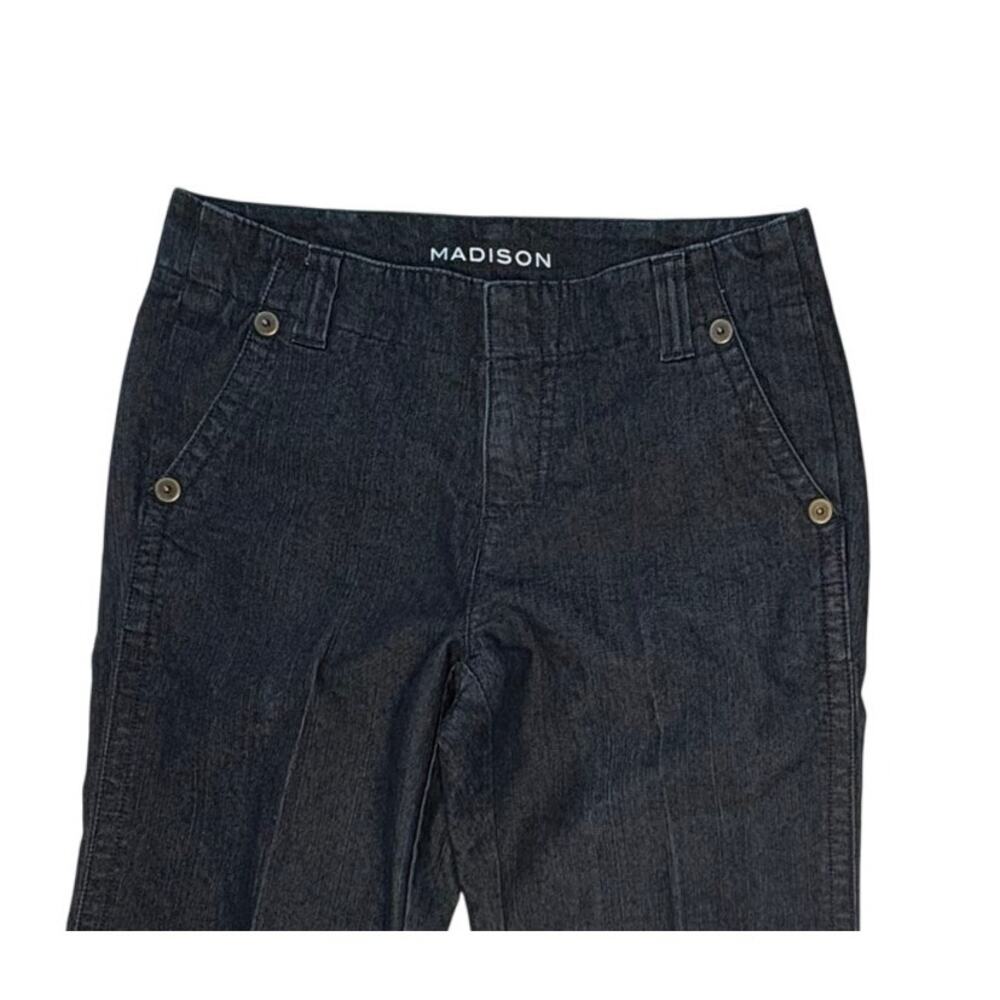 Madison Stretch Wide Leg Large Studded Dark Blue Jeans‎ 6 Hipster Y2k Yuppie
